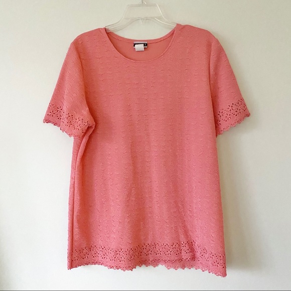 Scene 1 Tops - Scene 1 Patterned Blouse Coral Size Extra Large